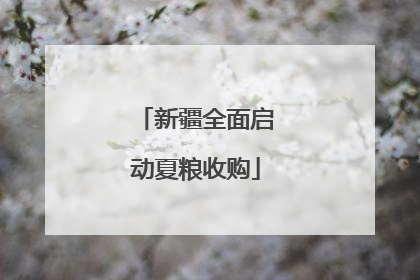 新疆全面启动夏粮收购