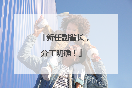 新任副省长，分工明确！