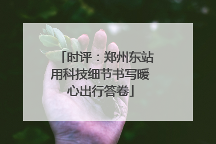 时评：郑州东站用科技细节书写暖心出行答卷
