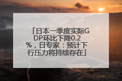 日本一季度实际GDP环比下降0.2%，日专家：预计下行压力将持续存在