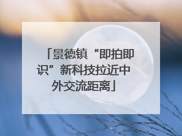 景德镇“即拍即识”新科技拉近中外交流距离