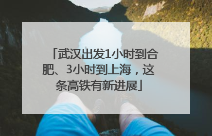 武汉出发1小时到合肥、3小时到上海，这条高铁有新进展