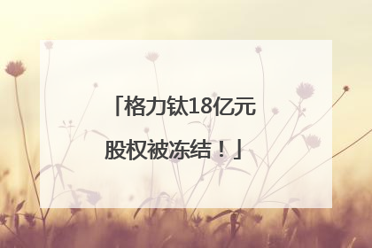格力钛18亿元股权被冻结！