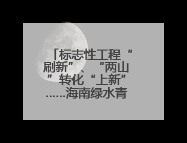 标志性工程“刷新”、“两山”转化“上新”……海南绿水青山景色新
