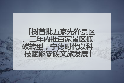 树首批五家先锋景区、三年内推百家景区低碳转型，宁德时代以科技赋能零碳文旅发展