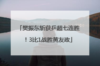 樊振东斩获乒超七连胜！3比1战胜黄友政