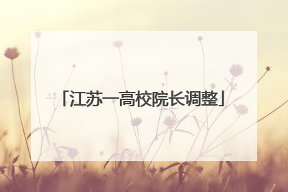 江苏一高校院长调整
