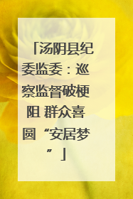 汤阴县纪委监委：巡察监督破梗阻 群众喜圆“安居梦”