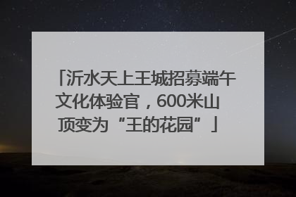 沂水天上王城招募端午文化体验官，600米山顶变为“王的花园”