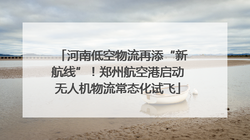 河南低空物流再添“新航线”！郑州航空港启动无人机物流常态化试飞