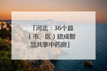 河北：36个县（市、区）建成智慧共享中药房