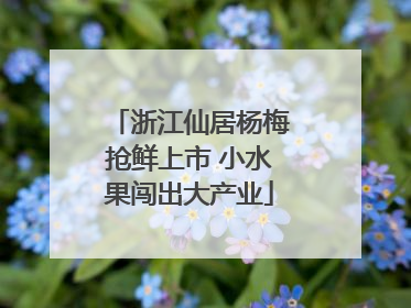 浙江仙居杨梅抢鲜上市 小水果闯出大产业