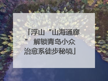 浮山“山海通廊” 解锁青岛小众治愈系徒步秘境