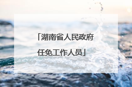 湖南省人民政府任免工作人员