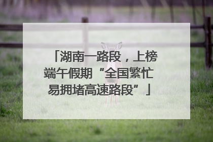 湖南一路段，上榜端午假期“全国繁忙易拥堵高速路段”