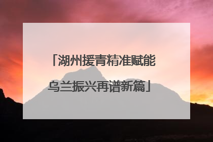 湖州援青精准赋能 乌兰振兴再谱新篇