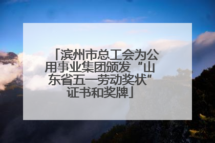 滨州市总工会为公用事业集团颁发“山东省五一劳动奖状”证书和奖牌