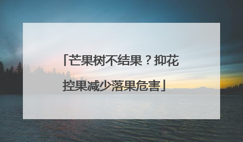 芒果树不结果？抑花控果减少落果危害
