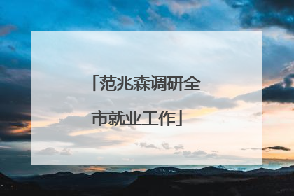 范兆森调研全市就业工作