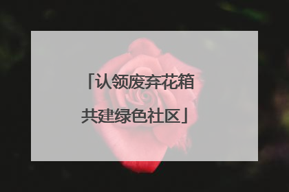 认领废弃花箱 共建绿色社区