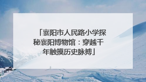 襄阳市人民路小学探秘襄阳博物馆：穿越千年触摸历史脉搏