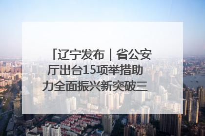 辽宁发布｜省公安厅出台15项举措助力全面振兴新突破三年行动决胜之战