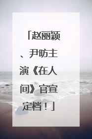 赵丽颖、尹昉主演《在人间》官宣定档！