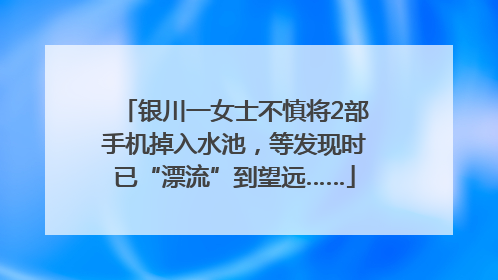 银川一女士不慎将2部手机掉入水池，等发现时已“漂流”到望远……