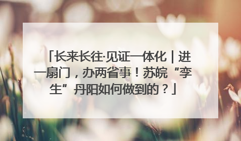 长来长往·见证一体化｜进一扇门，办两省事！苏皖“孪生”丹阳如何做到的？