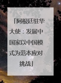 阿根廷驻华大使：发展中国家以中国模式为范本应对挑战