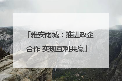 雅安雨城：推进政企合作 实现互利共赢
