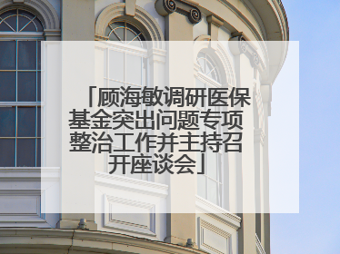 顾海敏调研医保基金突出问题专项整治工作并主持召开座谈会