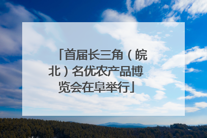 首届长三角（皖北）名优农产品博览会在阜举行
