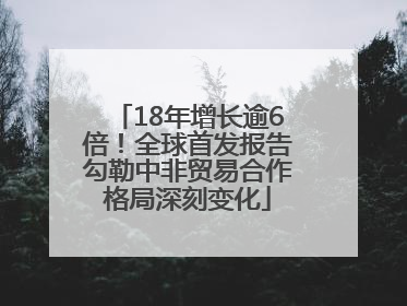 18年增长逾6倍！全球首发报告勾勒中非贸易合作格局深刻变化
