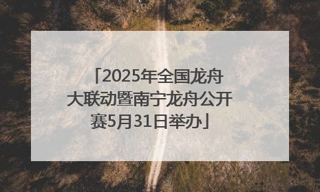 2025年全国龙舟大联动暨南宁龙舟公开赛5月31日举办