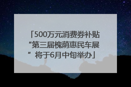 500万元消费券补贴 “第三届槐荫惠民车展”将于6月中旬举办
