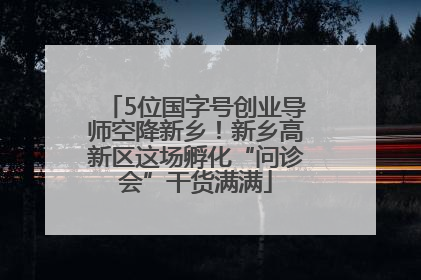5位国字号创业导师空降新乡！新乡高新区这场孵化“问诊会”干货满满